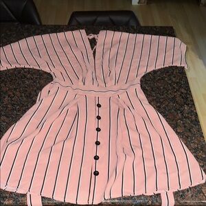 SHEIN Pink and Black Striped dress